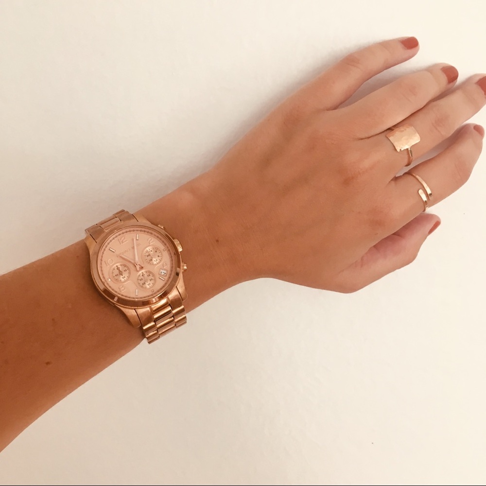 Michael Kors runway rose gold toned watch